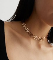 New Look Gold Geometric Choker Necklace